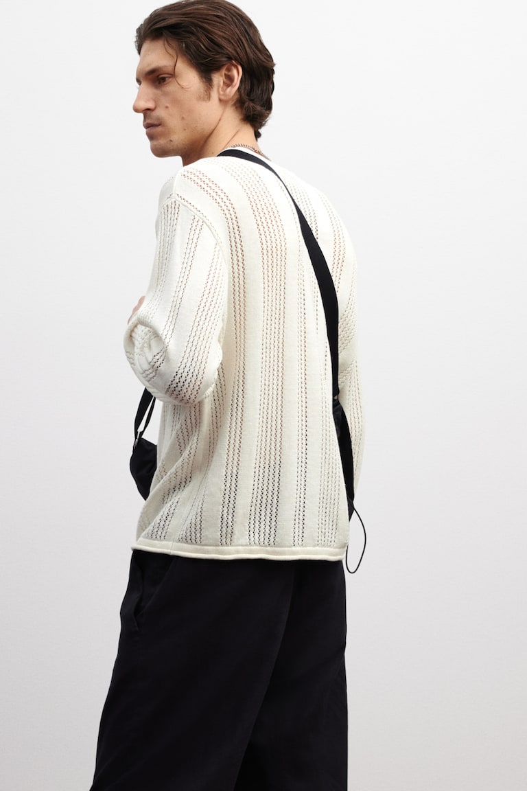 H&M Pullover Aus Pointellestrick In Regular Fit