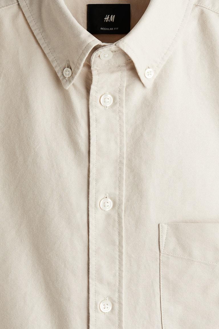H&M Regular Fit Short-sleeved Oxford Shirt
