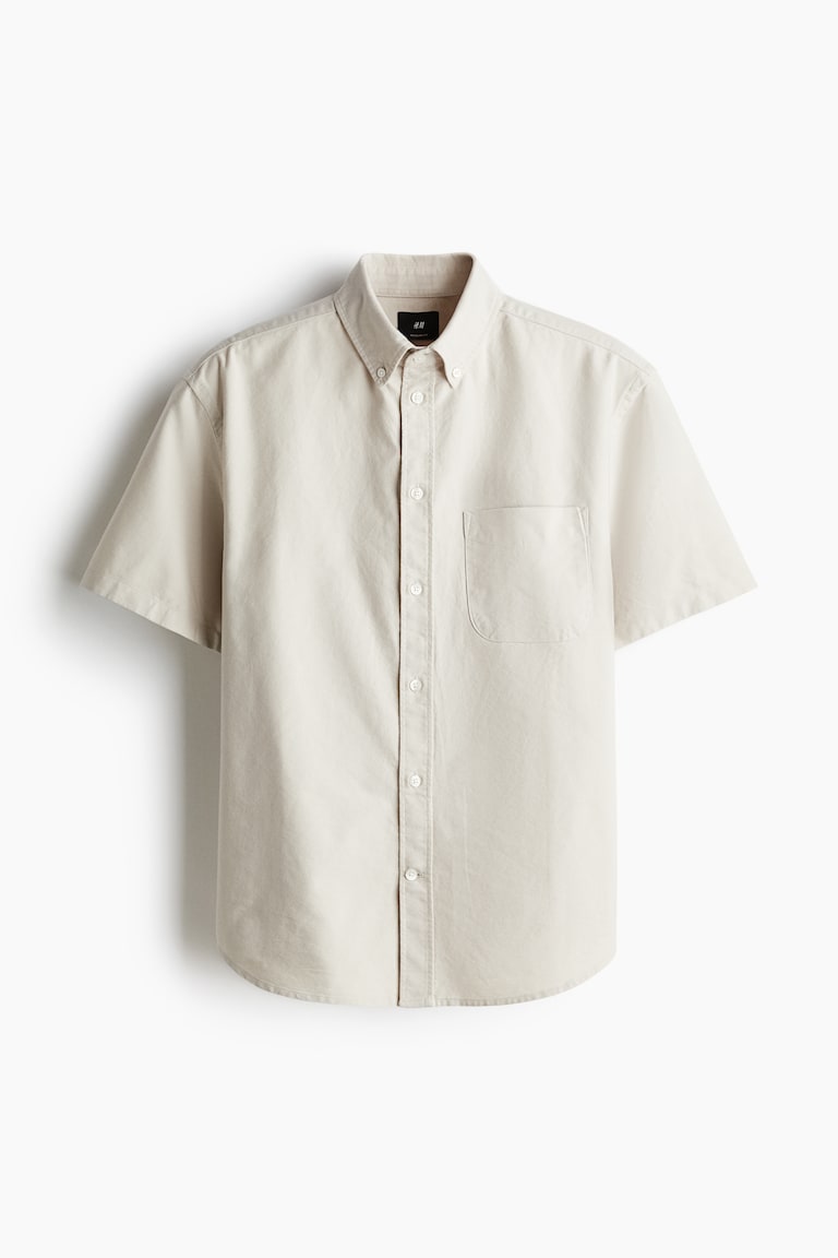 H&M Regular Fit Short-sleeved Oxford shirt