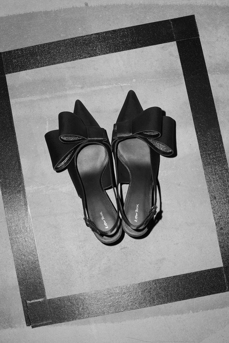 H&M Satin-Pumps Mit Schleifenverzierung