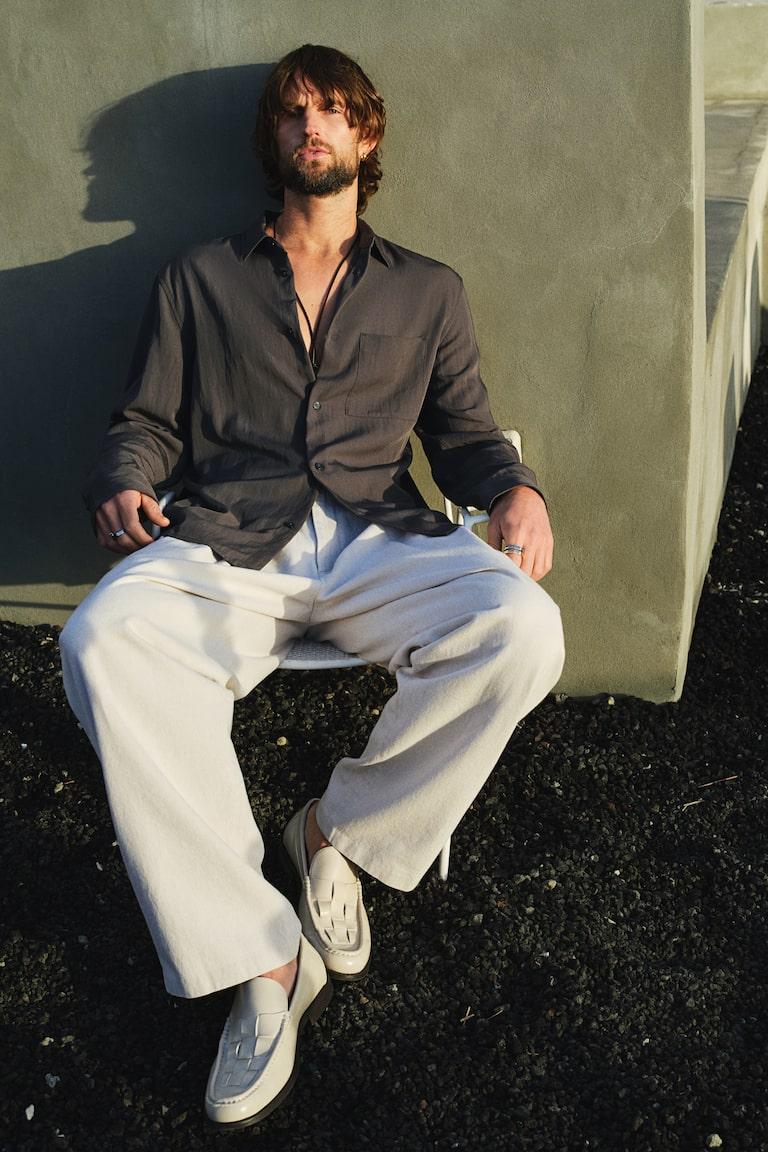 H&M Satinhemd in Loose Fit