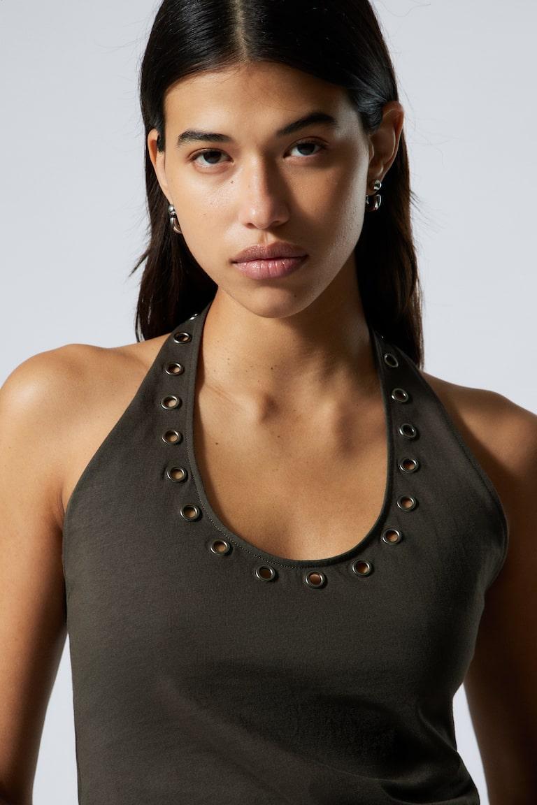 H&M Schmales Neckholder-Top Mit Ösen