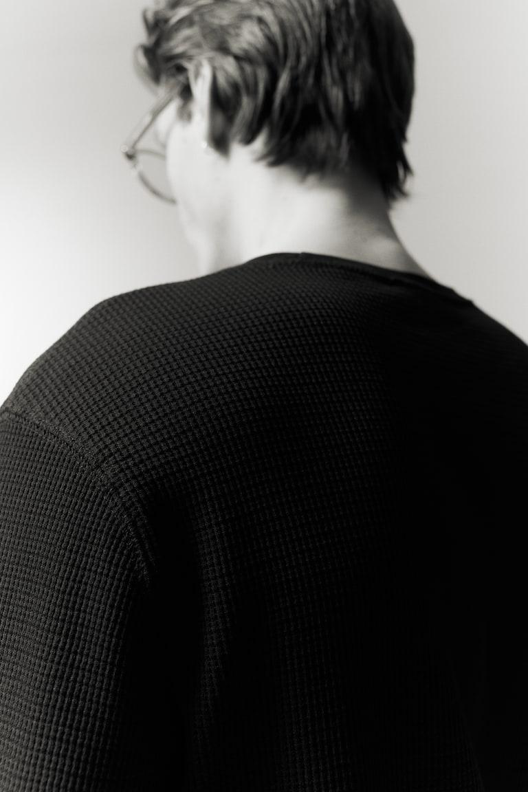 H&M Shirt Aus Waffeljersey In Slim Fit