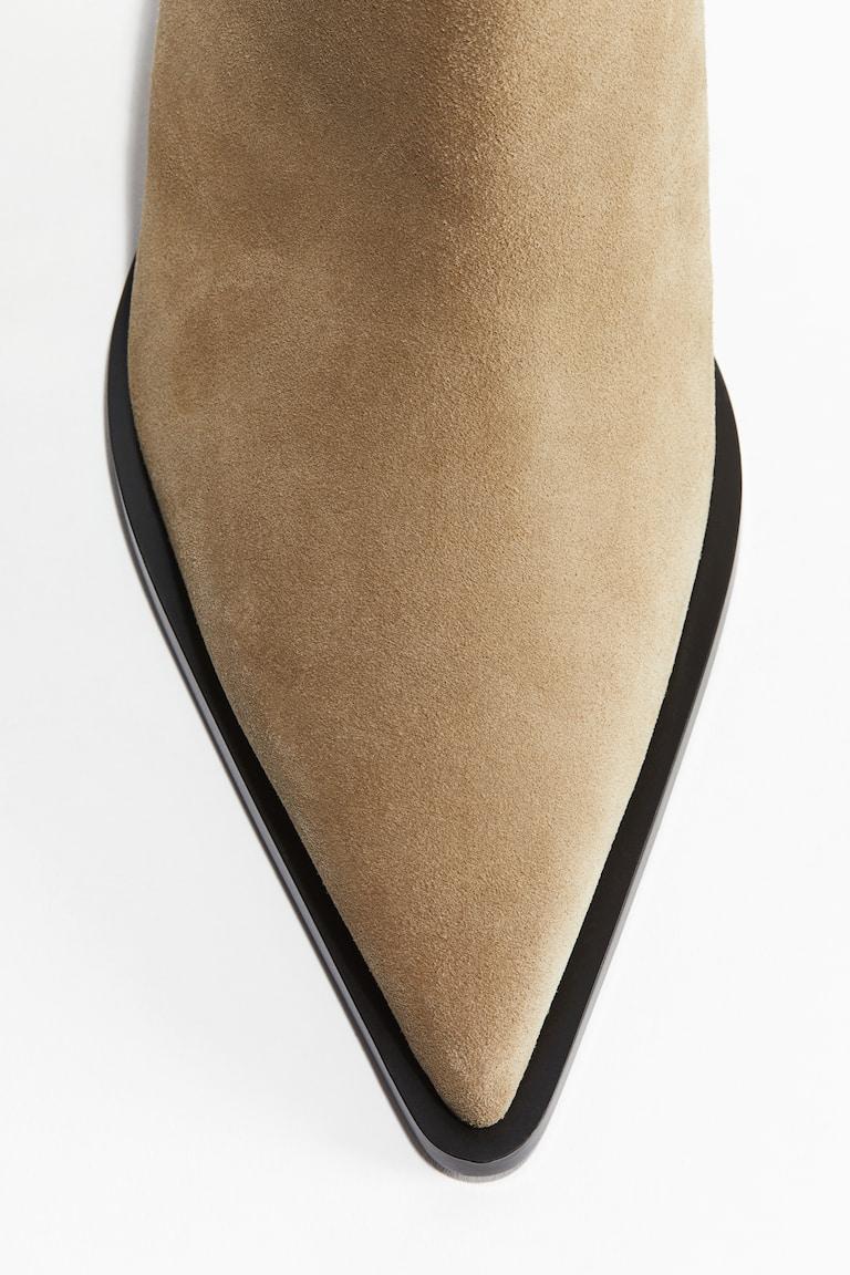 H&M Spitze Ankleboots Aus Veloursleder