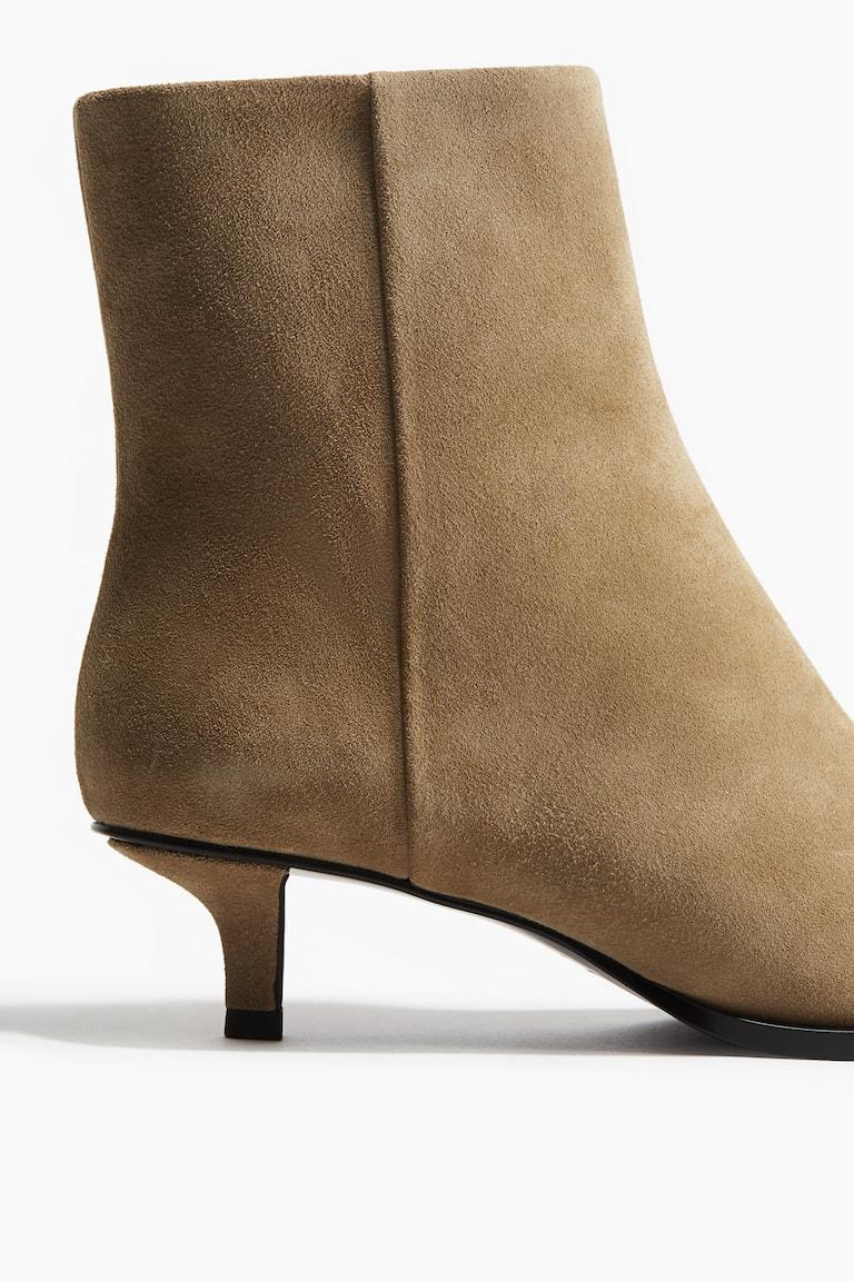 H&M Spitze Ankleboots Aus Veloursleder