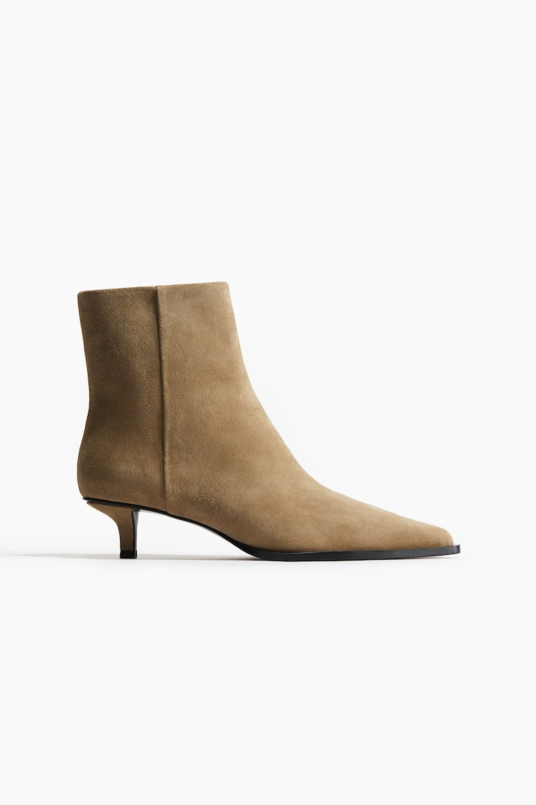 H&M Spitze Ankleboots aus Veloursleder
