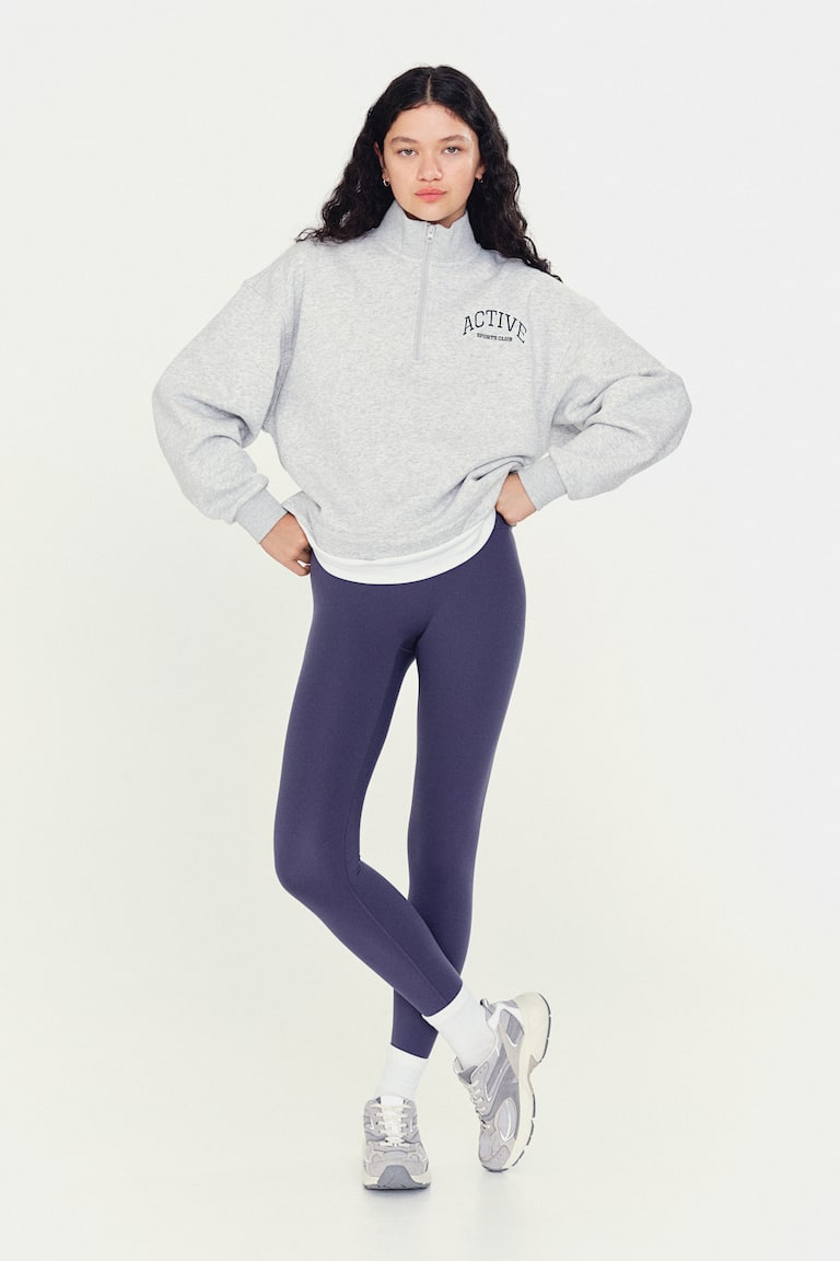 H&M Sport-Sweatshirt Mit Kurzreißverschluss