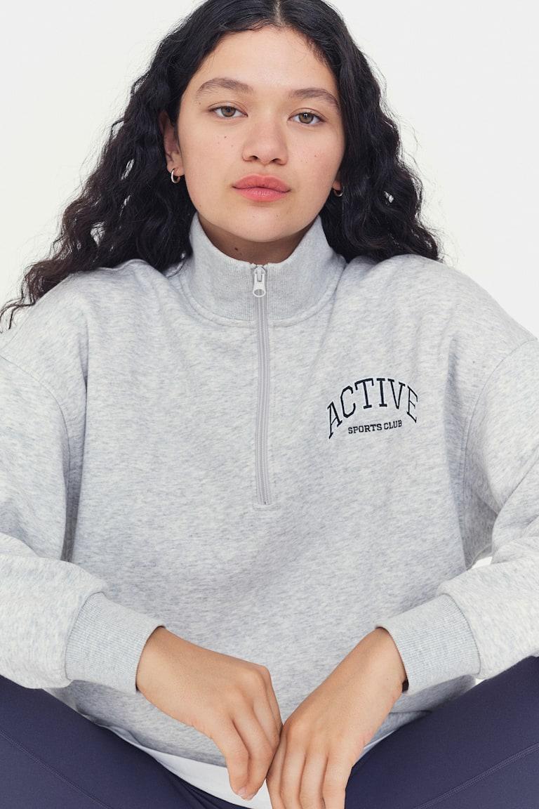 H&M Sport-Sweatshirt mit Kurzreißverschluss