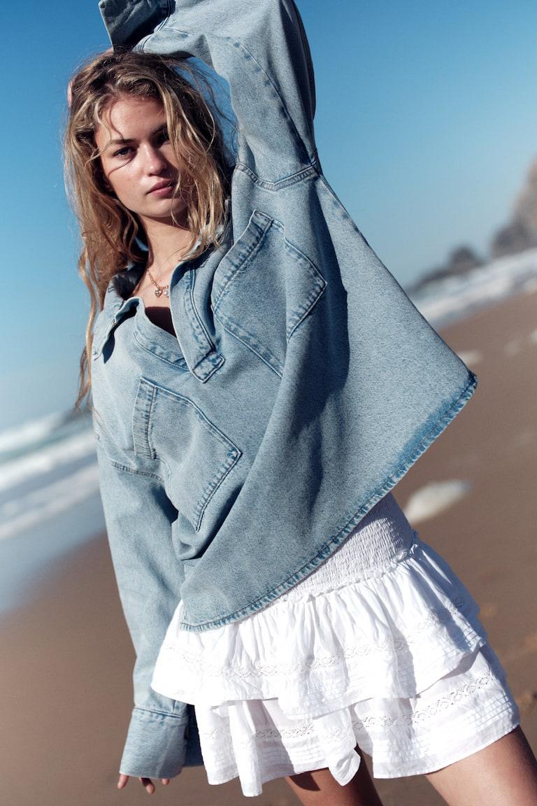 H&M Stufenrock Mit Spitzeneinsätzen