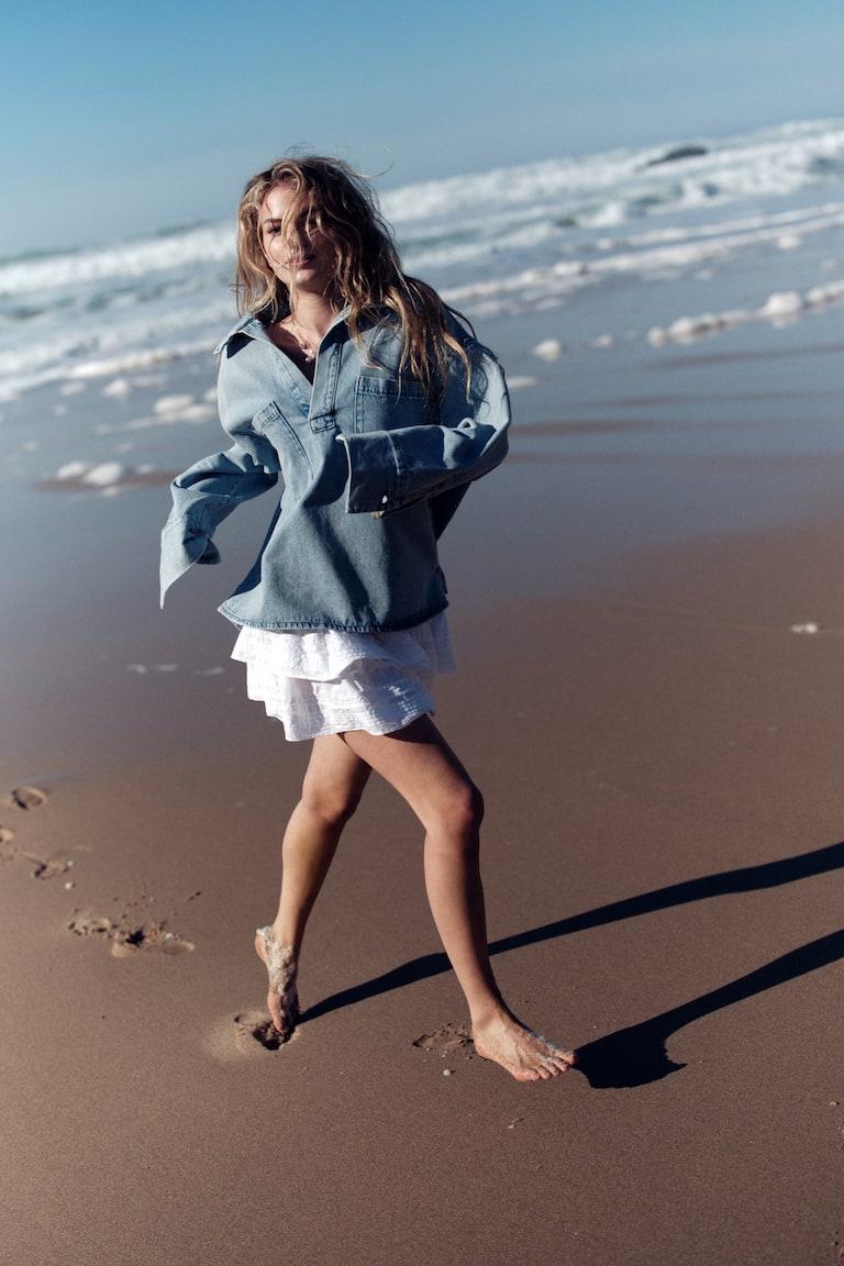 H&M Stufenrock Mit Spitzeneinsätzen