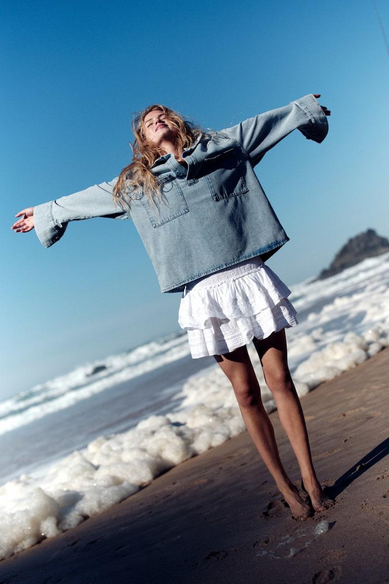 H&M Stufenrock mit Spitzeneinsätzen