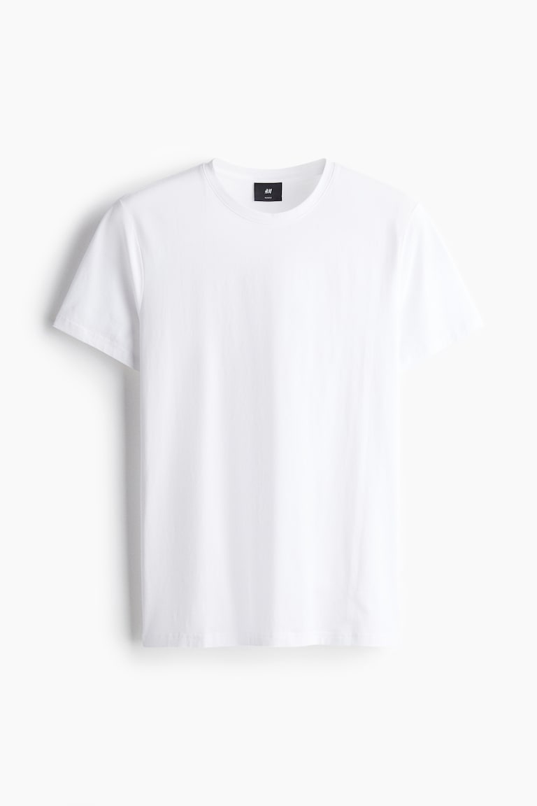 H&M T-Shirt Aus Pima-Baumwolle Slim Fit