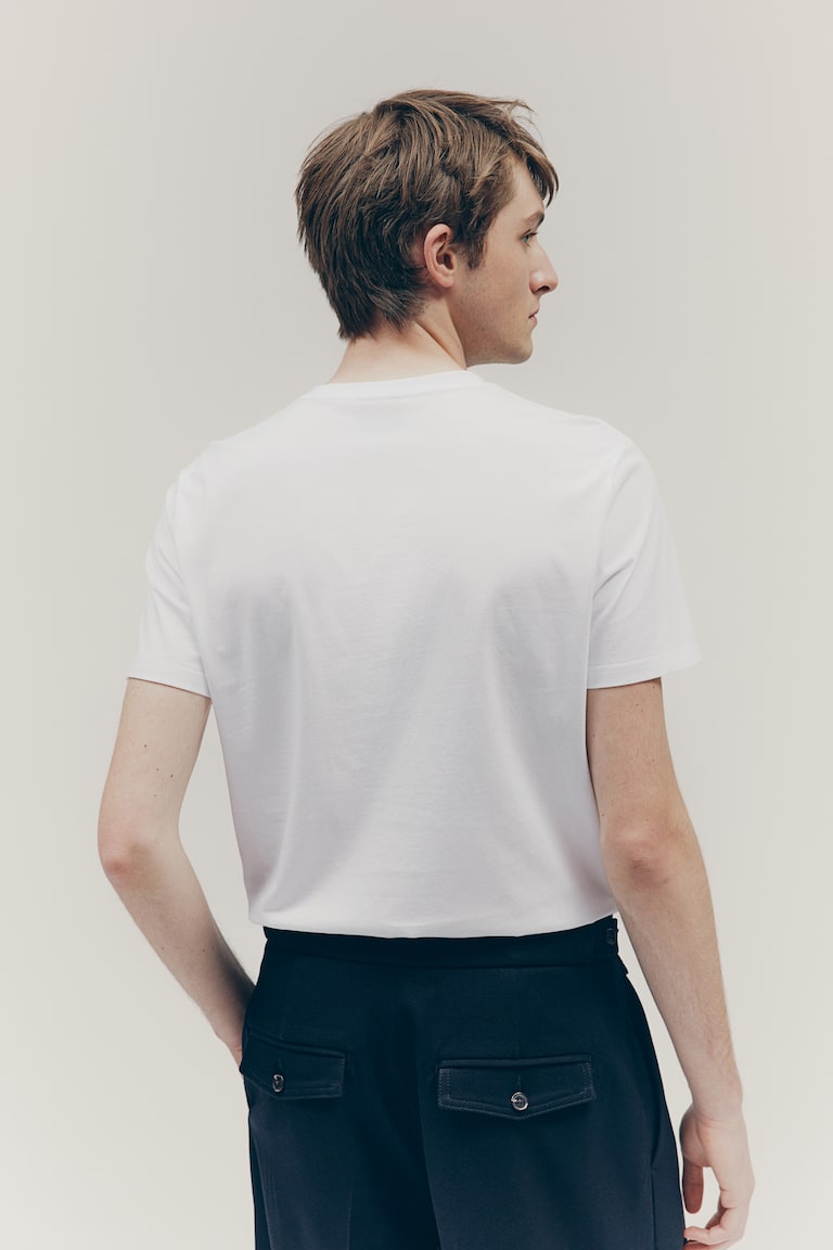 H&M T-Shirt Aus Pima-Baumwolle Slim Fit