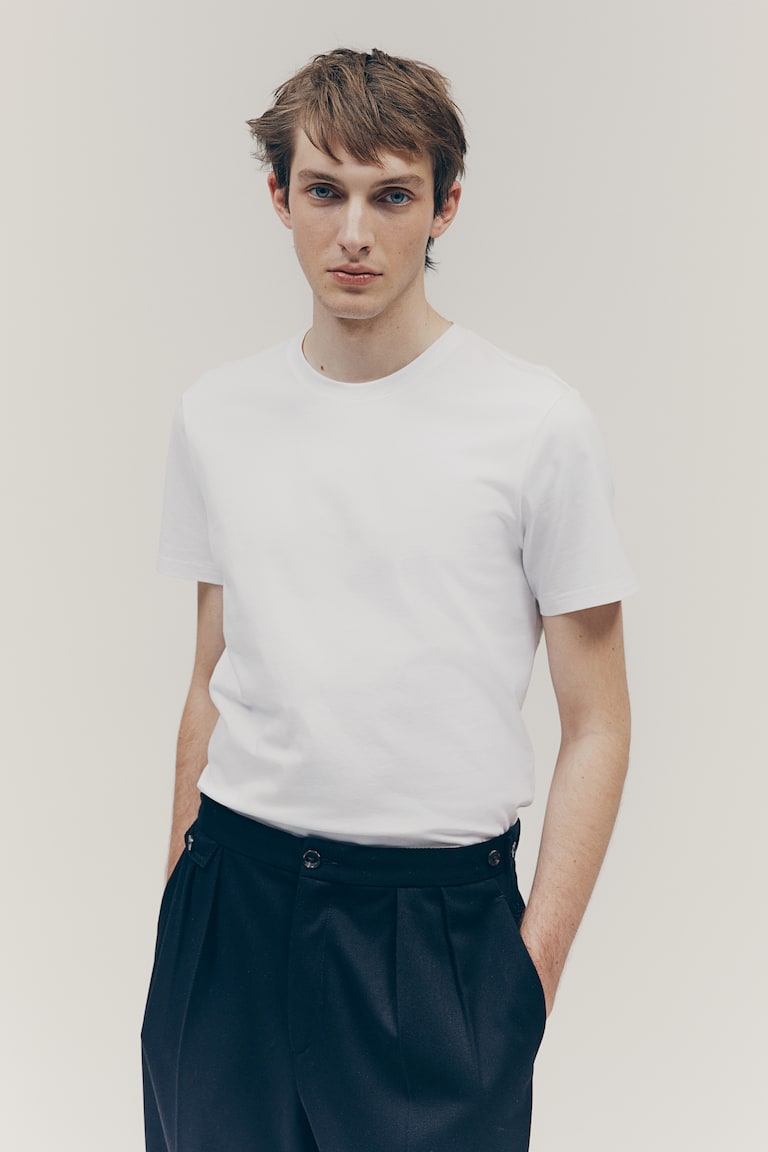 H&M T-Shirt aus Pima-Baumwolle Slim Fit