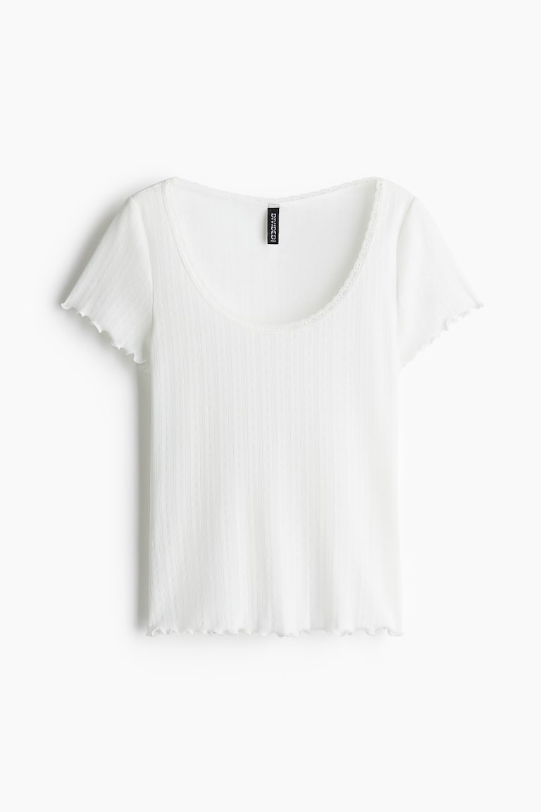 H&M T-Shirt Aus Spitze Mit Spitzenbesatz
