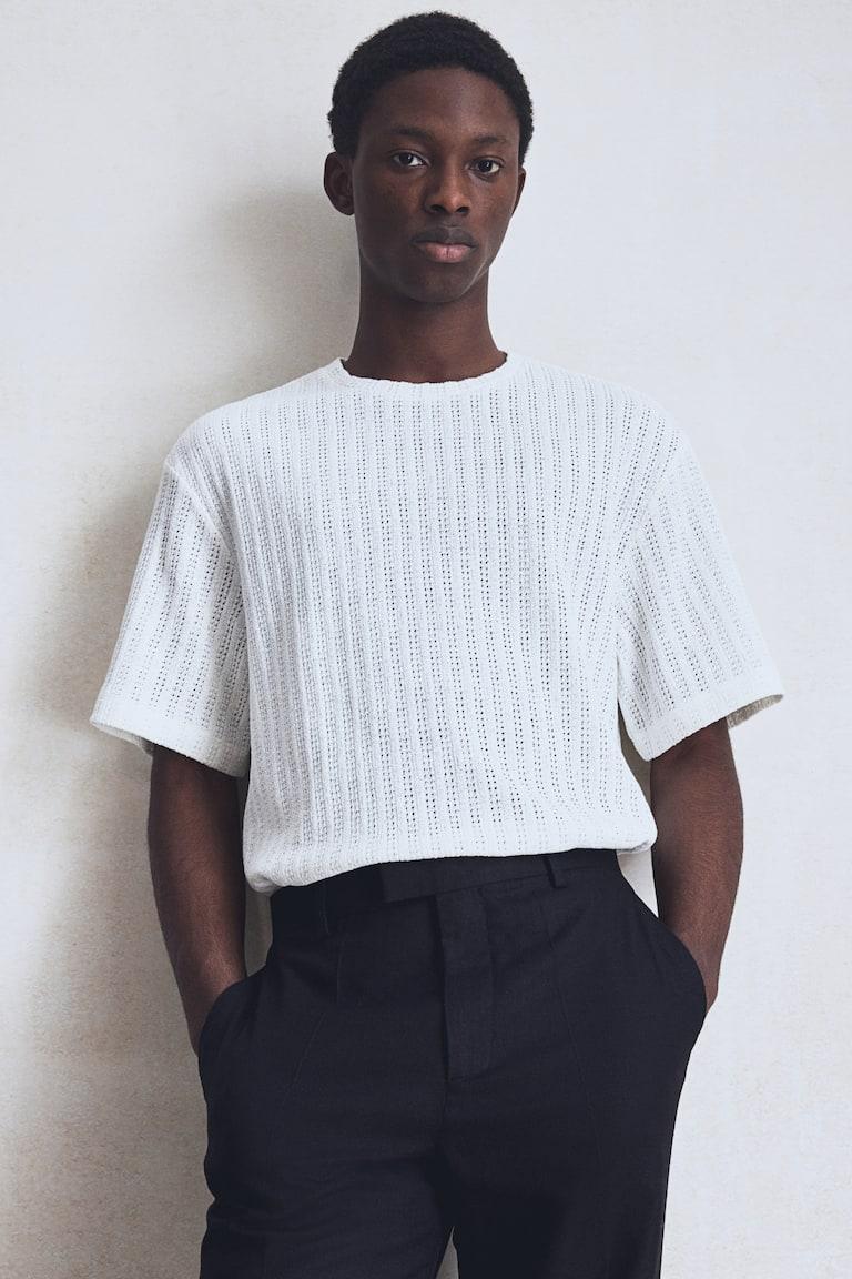 H&M T-Shirt Im Häkellook In Regular Fit