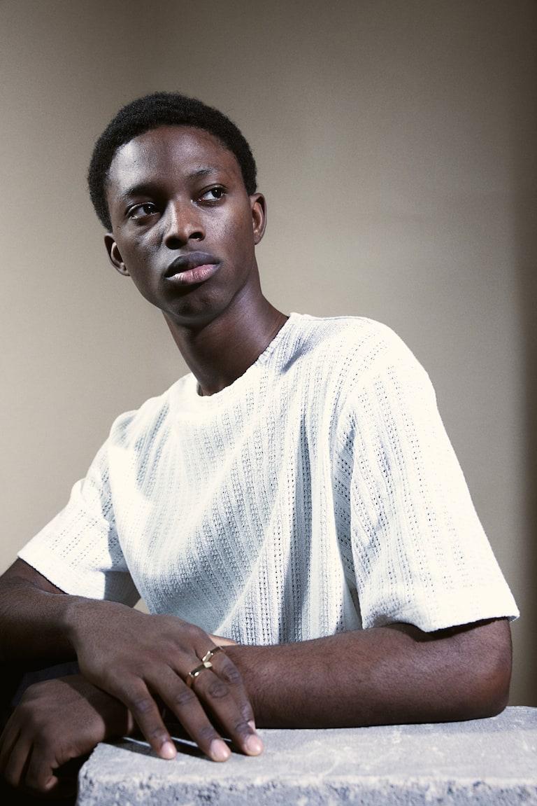 H&M T-Shirt im Häkellook in Regular Fit