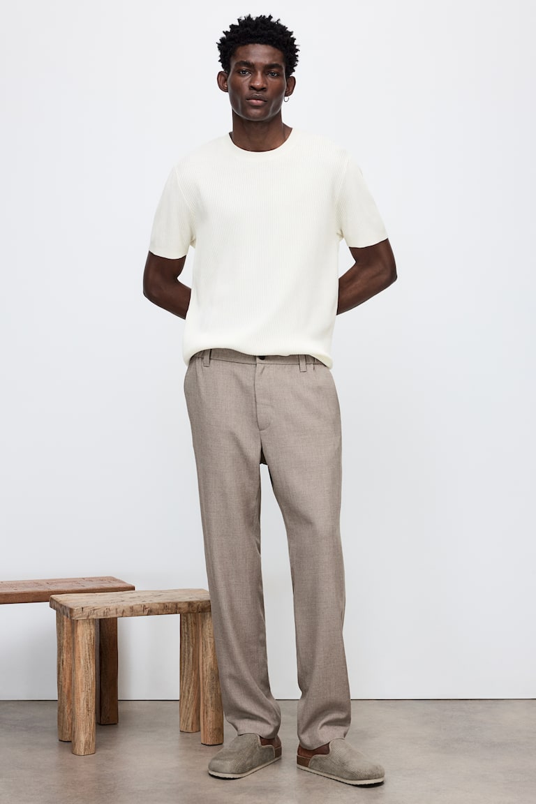 H&M T-Shirt In Rippstrick Regular Fit