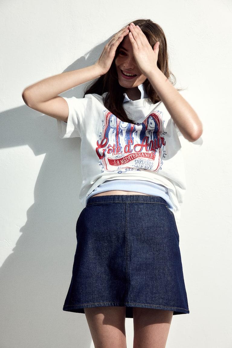 H&M T-Shirt Mit Motiv