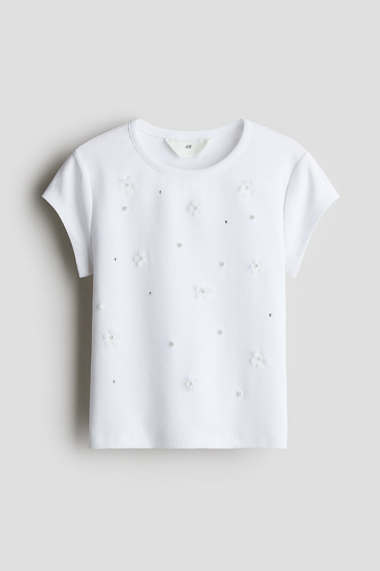 H&M Verziertes Baumwollshirt