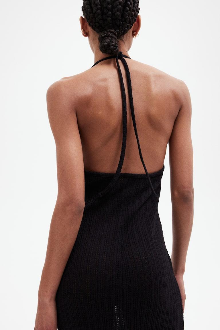 H&M Verziertes Kleid In Pointellestrick