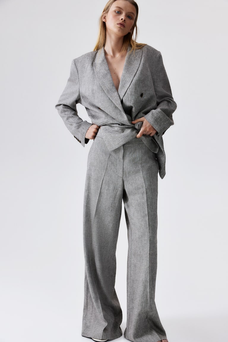 H&M Weite Hose Aus Leinenmix