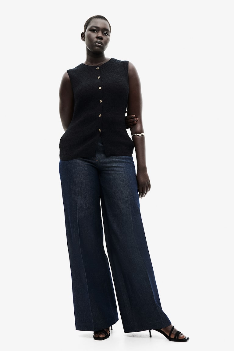 H&M Weste Aus Strukturjersey