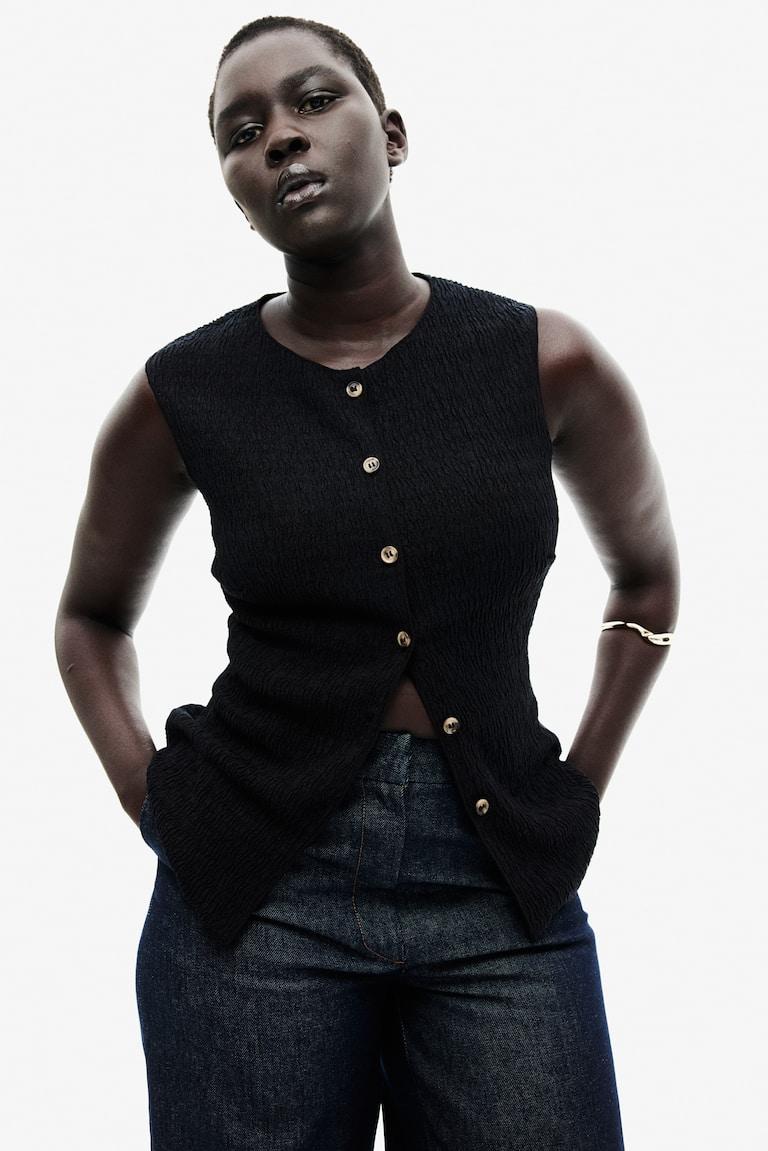 H&M Weste Aus Strukturjersey