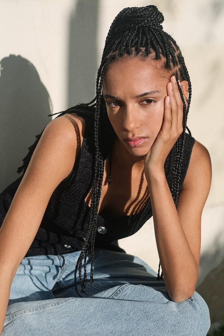 H&M Weste Aus Strukturjersey