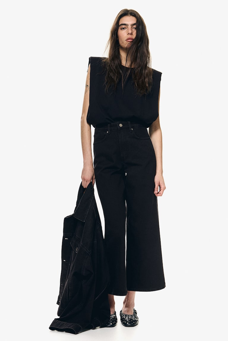 H&M Wide High Cropped Jeans