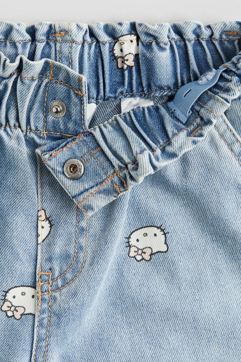 H&M Wide Leg Jeans Mit Motivprints