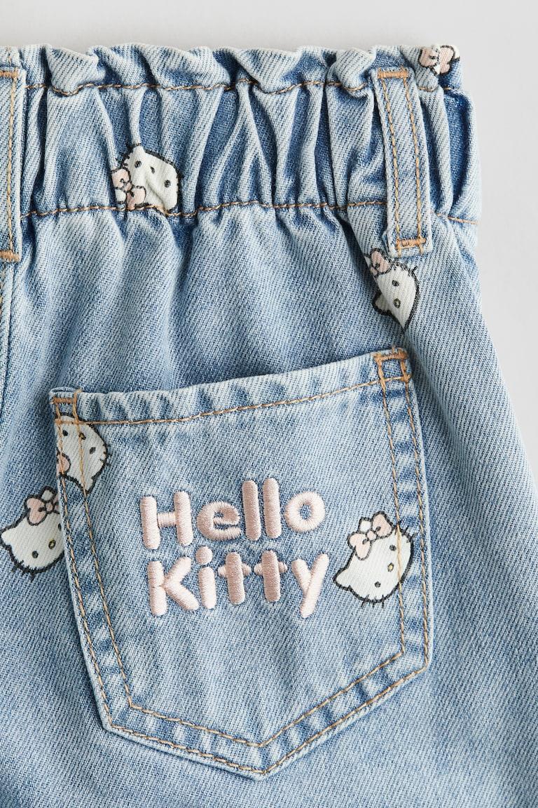 H&M Wide Leg Jeans Mit Motivprints