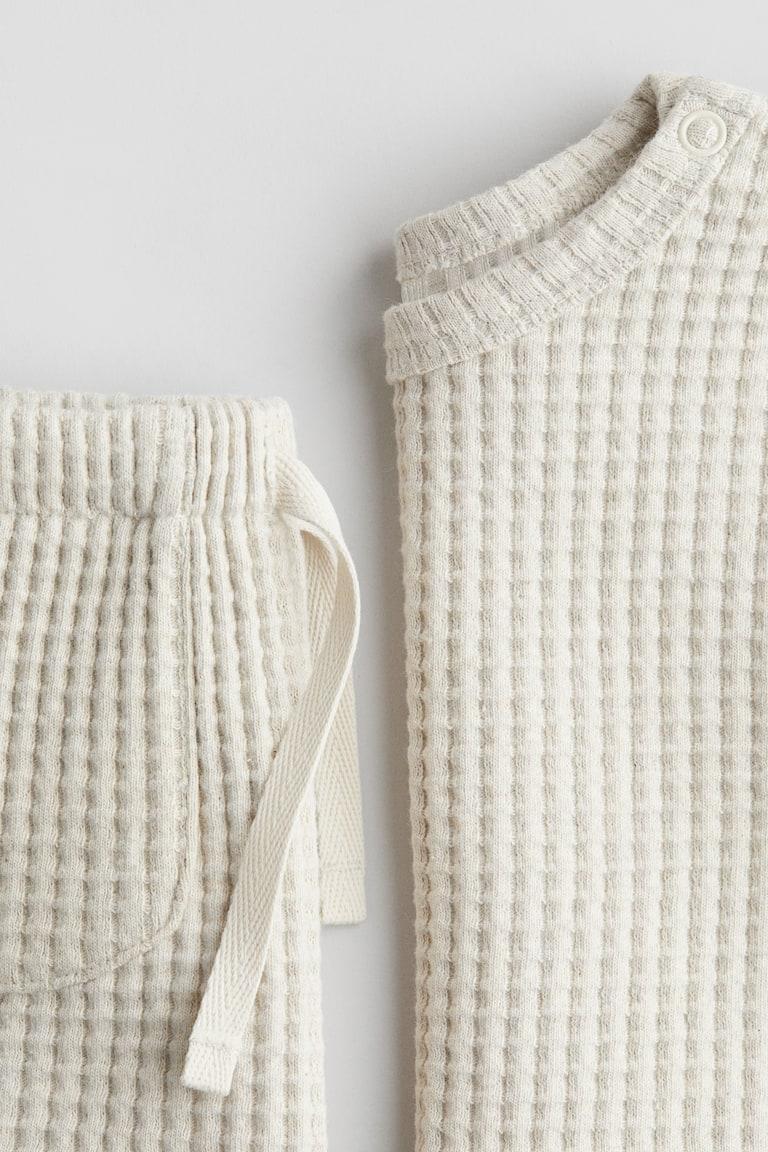 H&M Zweiteiler Aus Baumwolle Mit Waffelstruktur