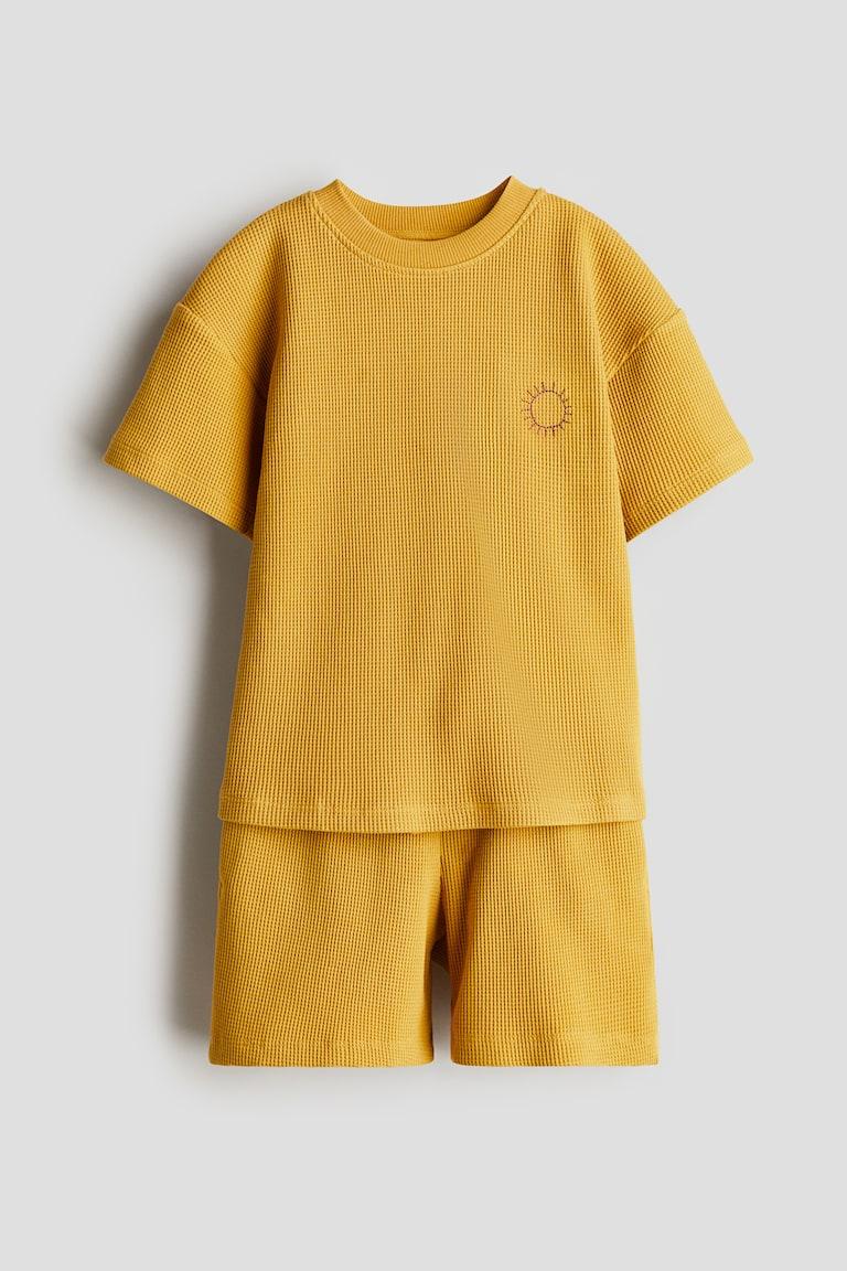 H&M Zweiteiler aus Baumwolle mit Waffelstruktur