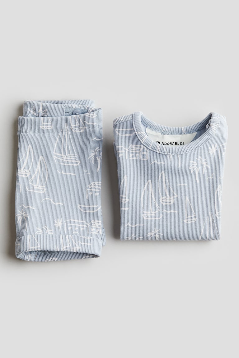 H&M Zweiteiler Aus Gerippter Baumwolle