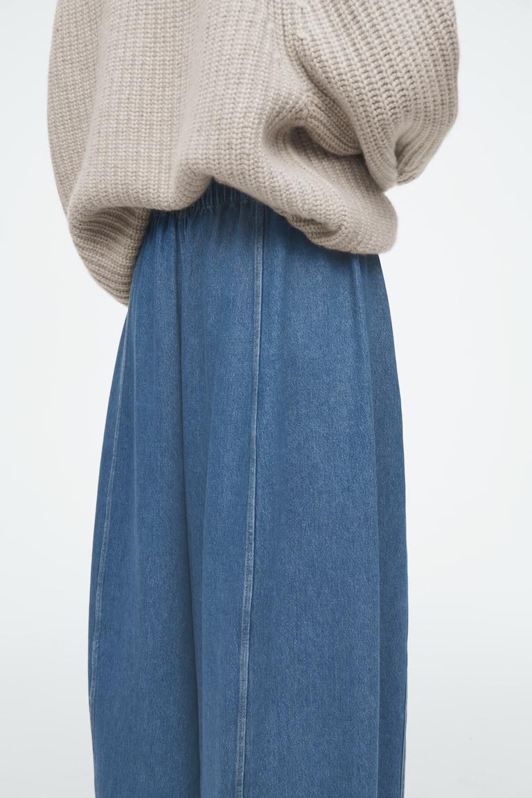 H&M HOSE AUS DENIM MIT KORDELZUGBUND UND BARREL-BEIN