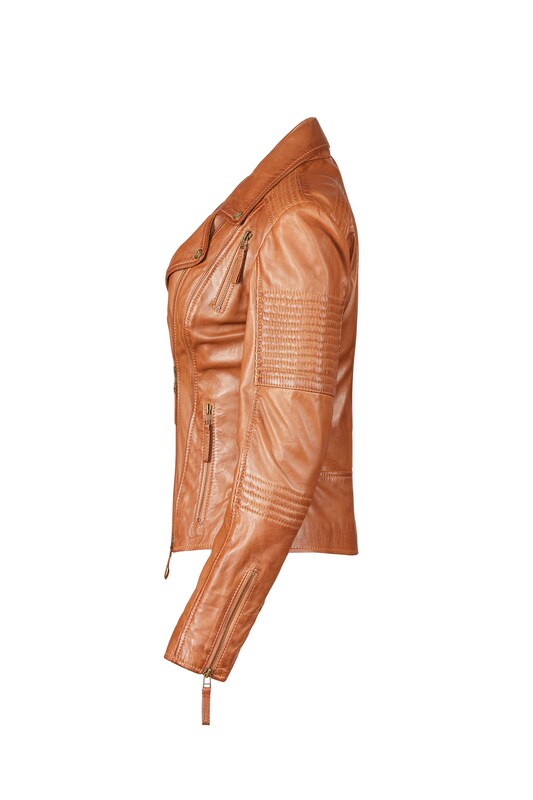 Apple Of Eden Apple Of Eden Lederjacke AOE-114 In Cognac