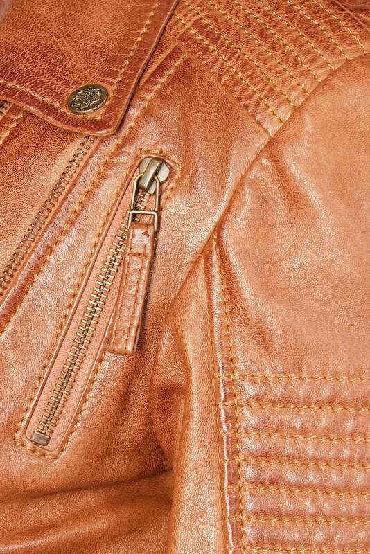 Apple Of Eden Apple Of Eden Lederjacke AOE-114 In Cognac