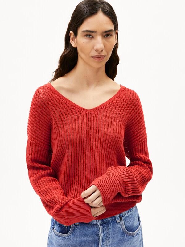 ARMEDANGELS ARMEDANGELS Strickpullover RABEAA CROCHET LINO In Koralle