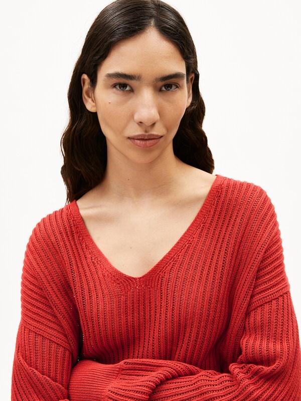 ARMEDANGELS ARMEDANGELS Strickpullover RABEAA CROCHET LINO In Koralle