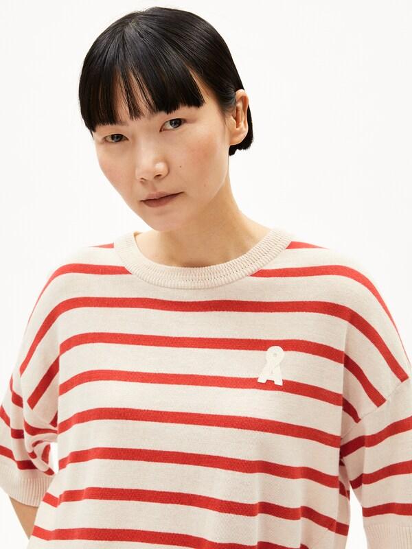 ARMEDANGELS ARMEDANGELS Strickshirt LIZAA LINO STRIPES In Weiß