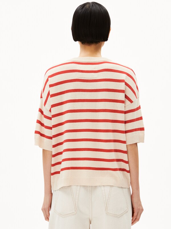 ARMEDANGELS ARMEDANGELS Strickshirt LIZAA LINO STRIPES In Weiß