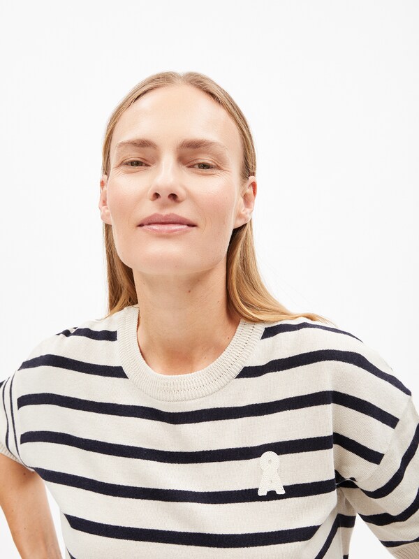 ARMEDANGELS ARMEDANGELS Strickshirt LIZAA LINO STRIPES In Weiß