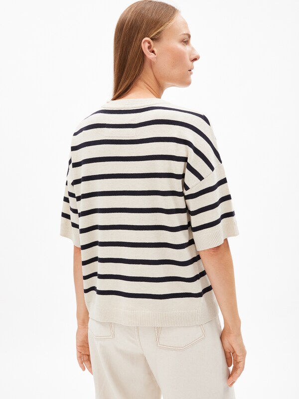 ARMEDANGELS ARMEDANGELS Strickshirt LIZAA LINO STRIPES In Weiß