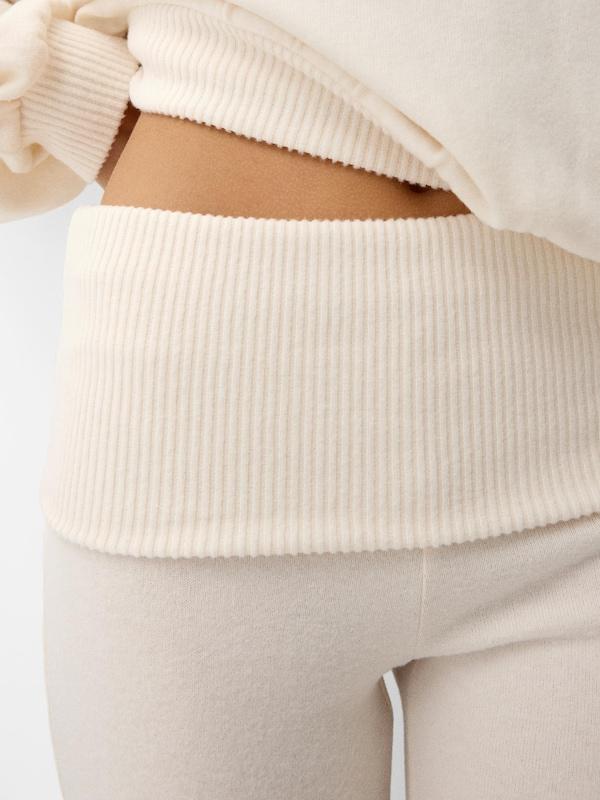 Bershka Bershka Flared Hose In Ecru