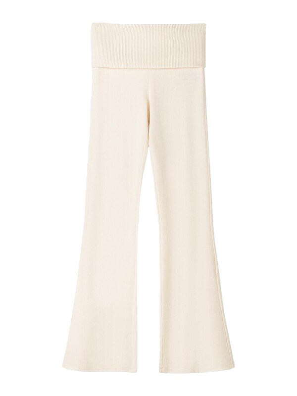 Bershka Bershka Flared Hose In Ecru
