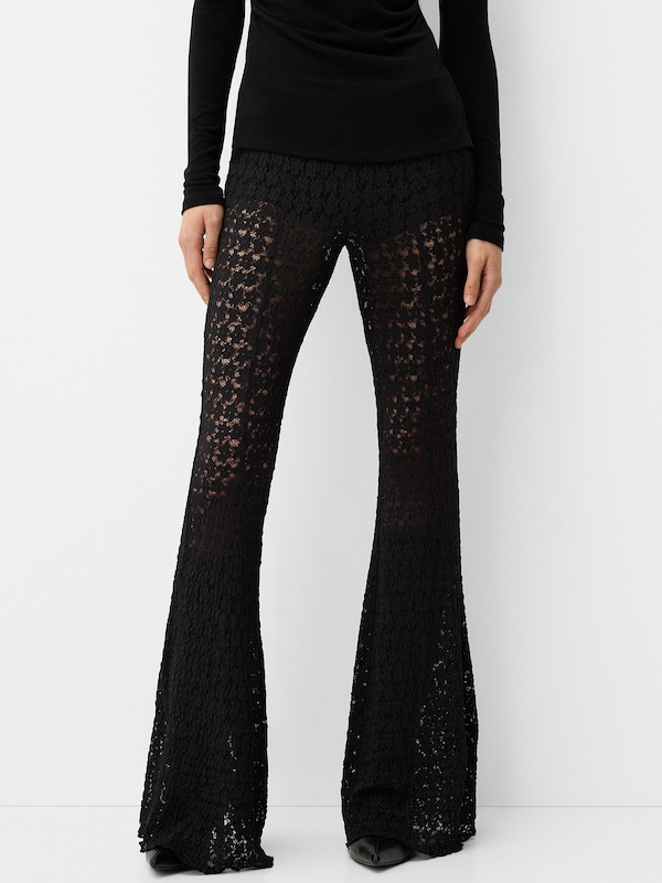 Bershka Bershka Flared Hose In Schwarz