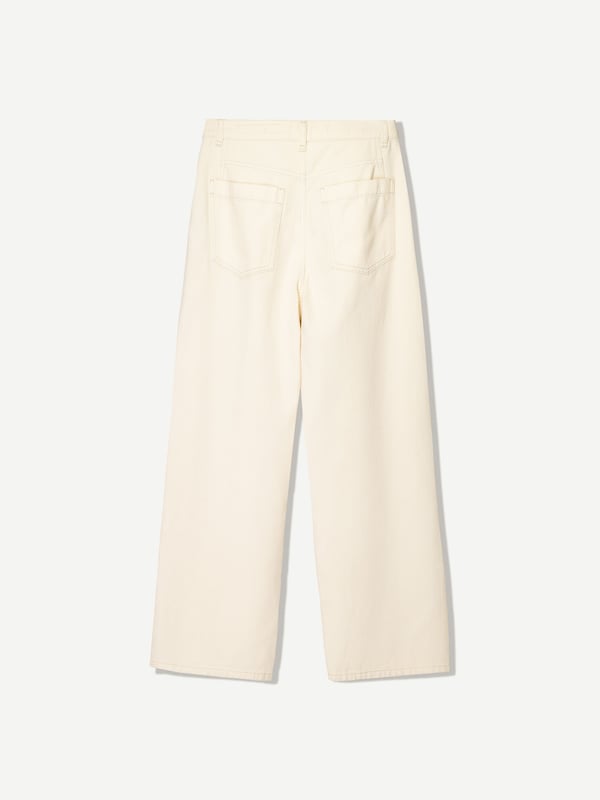 Bershka Bershka Loosefit Hose In Creme