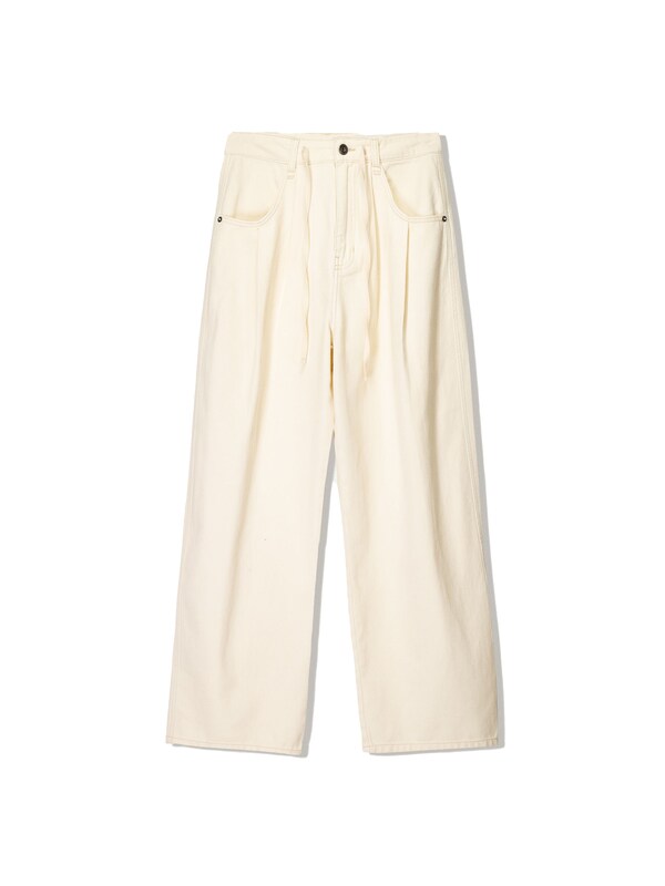 Bershka Bershka Loosefit Hose in Creme