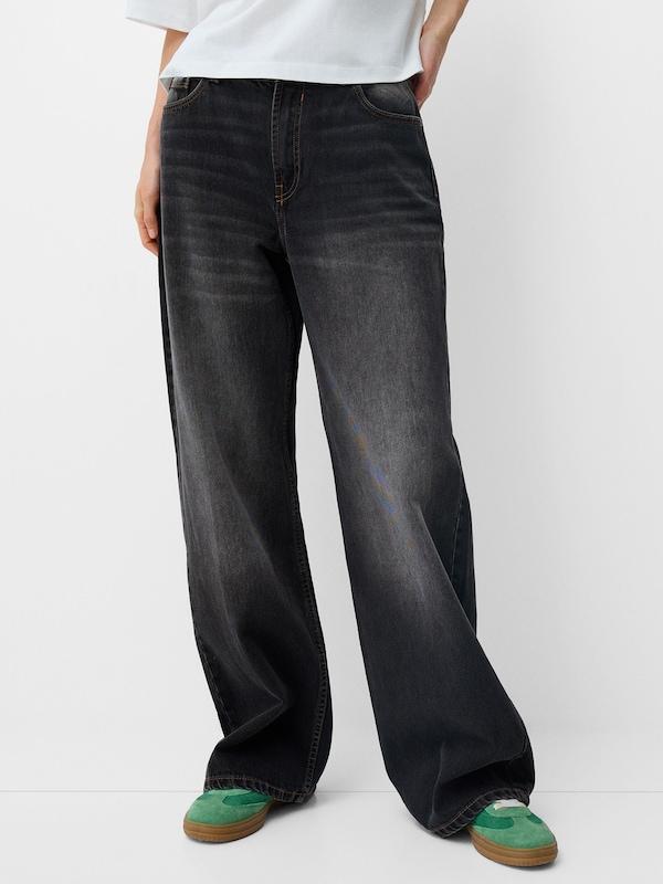 Bershka Bershka Loosefit Jeans In Black Denim